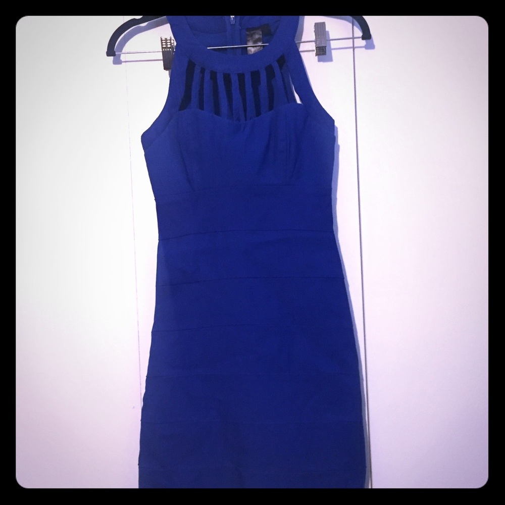 Royal blue bandage dress